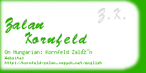 zalan kornfeld business card